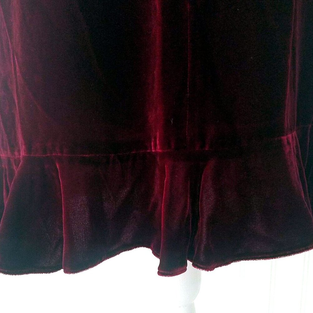 Plush Wine Color Velvet Skirt Jacket Set NWT - Picture 6 of 6